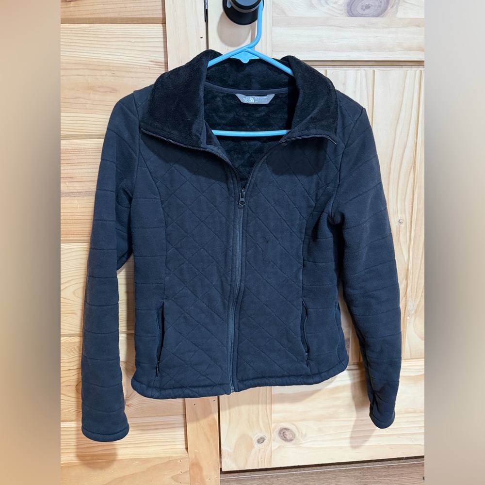 The North Face Caroluna quilted fleece lined zip jacket black womens Small